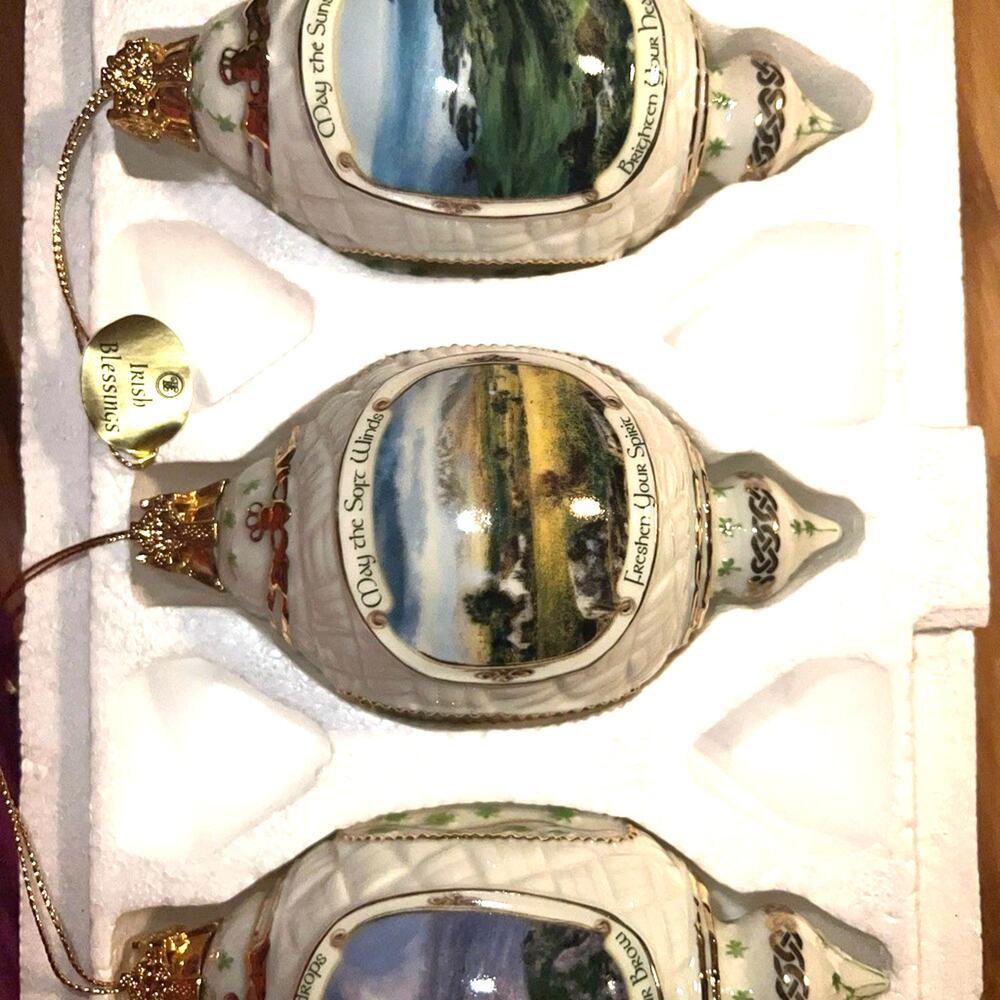 Bradford Editions Irish Blessings Heirloom Porcelain Ornaments Christmas Classic